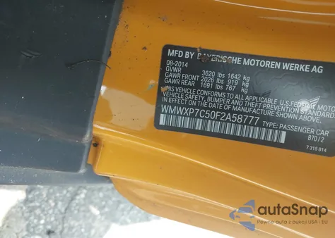 2015 Mini Hardtop Cooper S from USA, damaged, VIN WMWXP7C50F2A58777